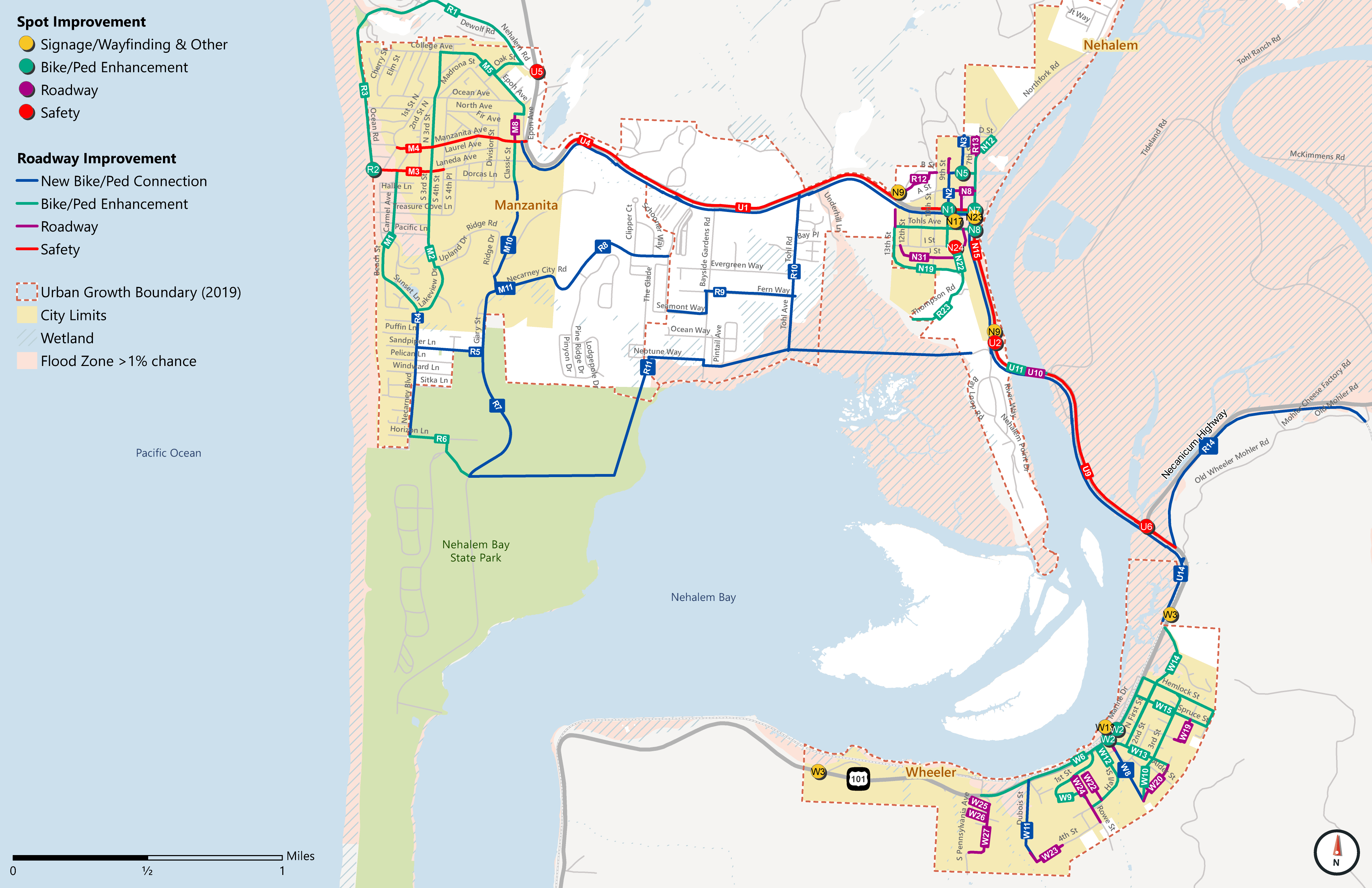 Map showing proposed regional projects