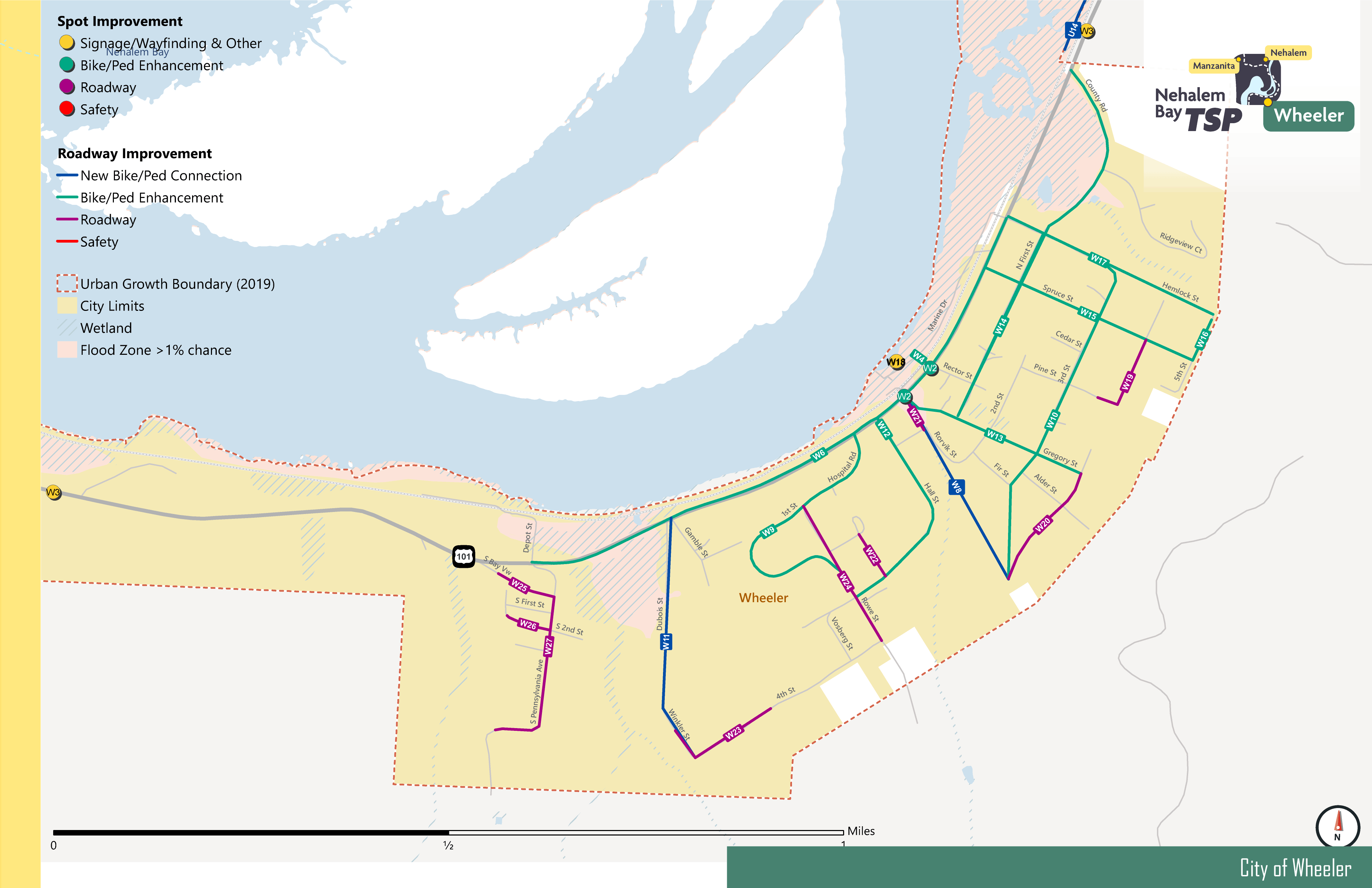 Map showing proposed projects in Wheeler