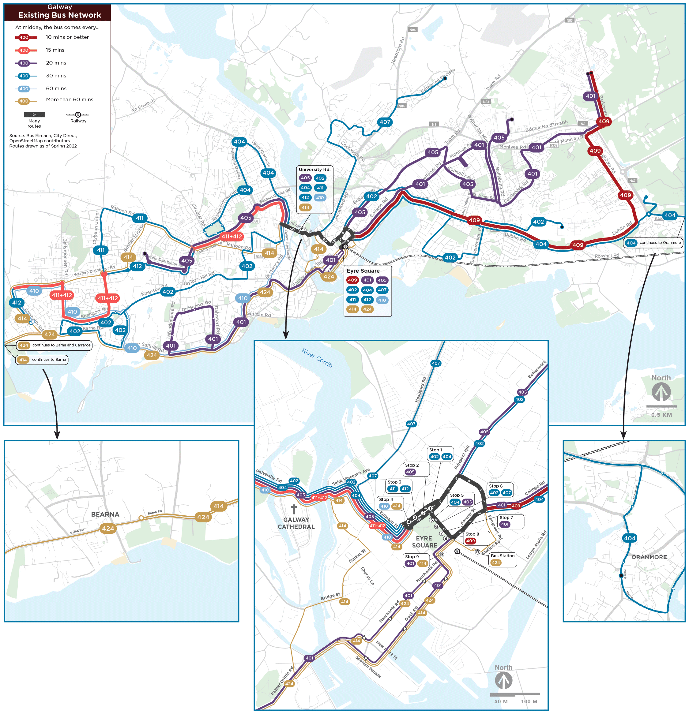 2022 Galway urban bus network