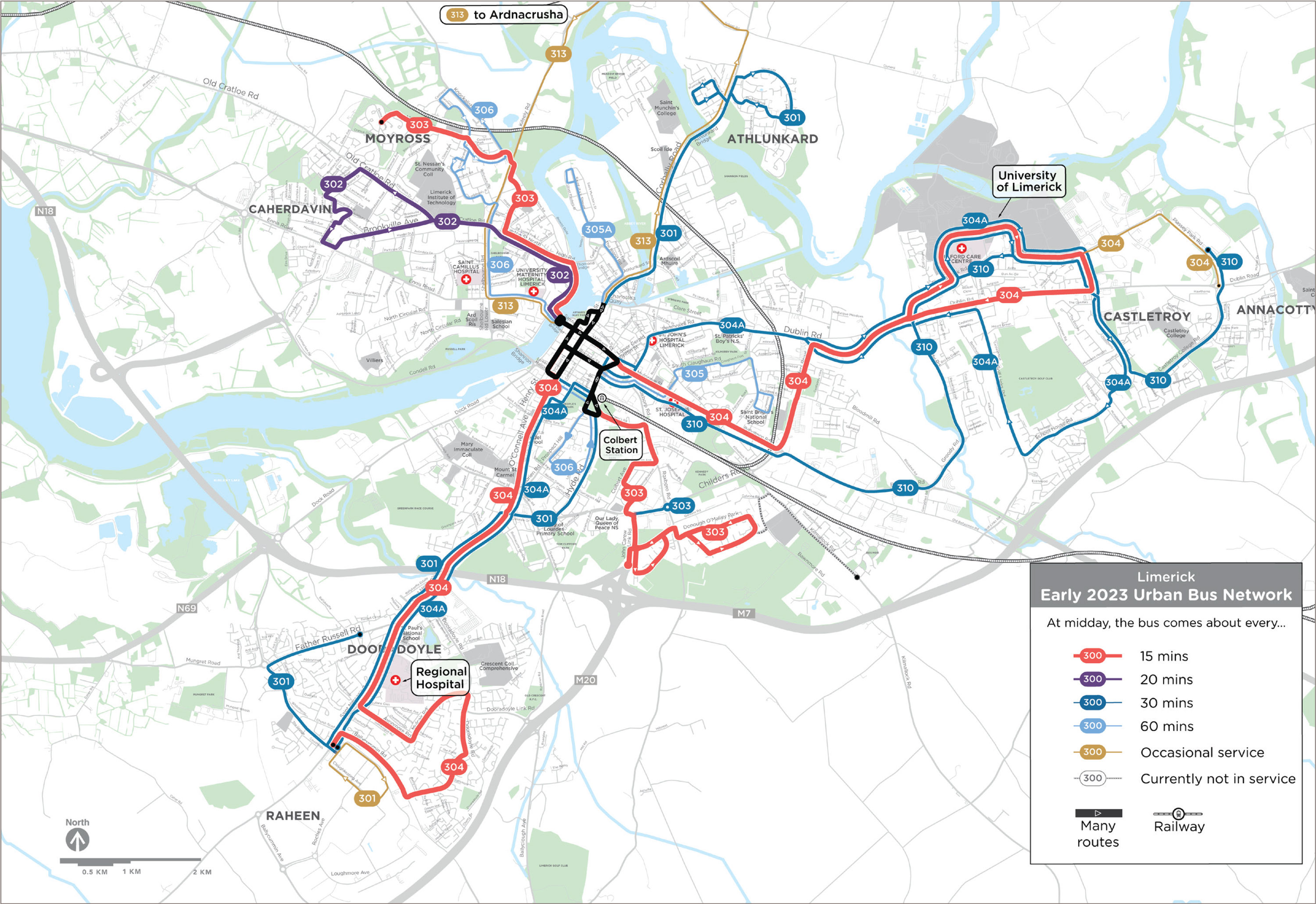 Existing Limerick Bus Network