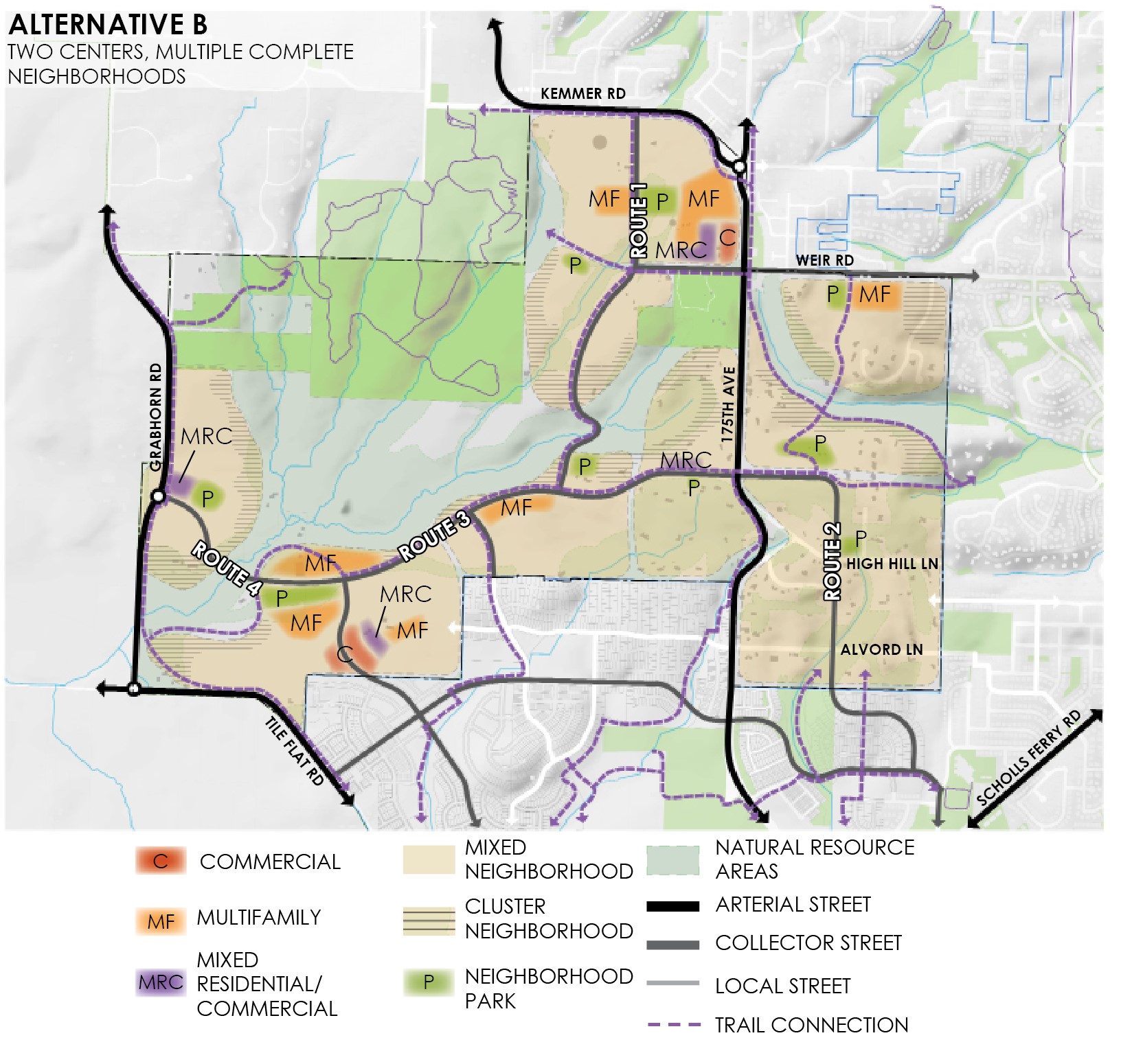 Map diagram of Alternative B