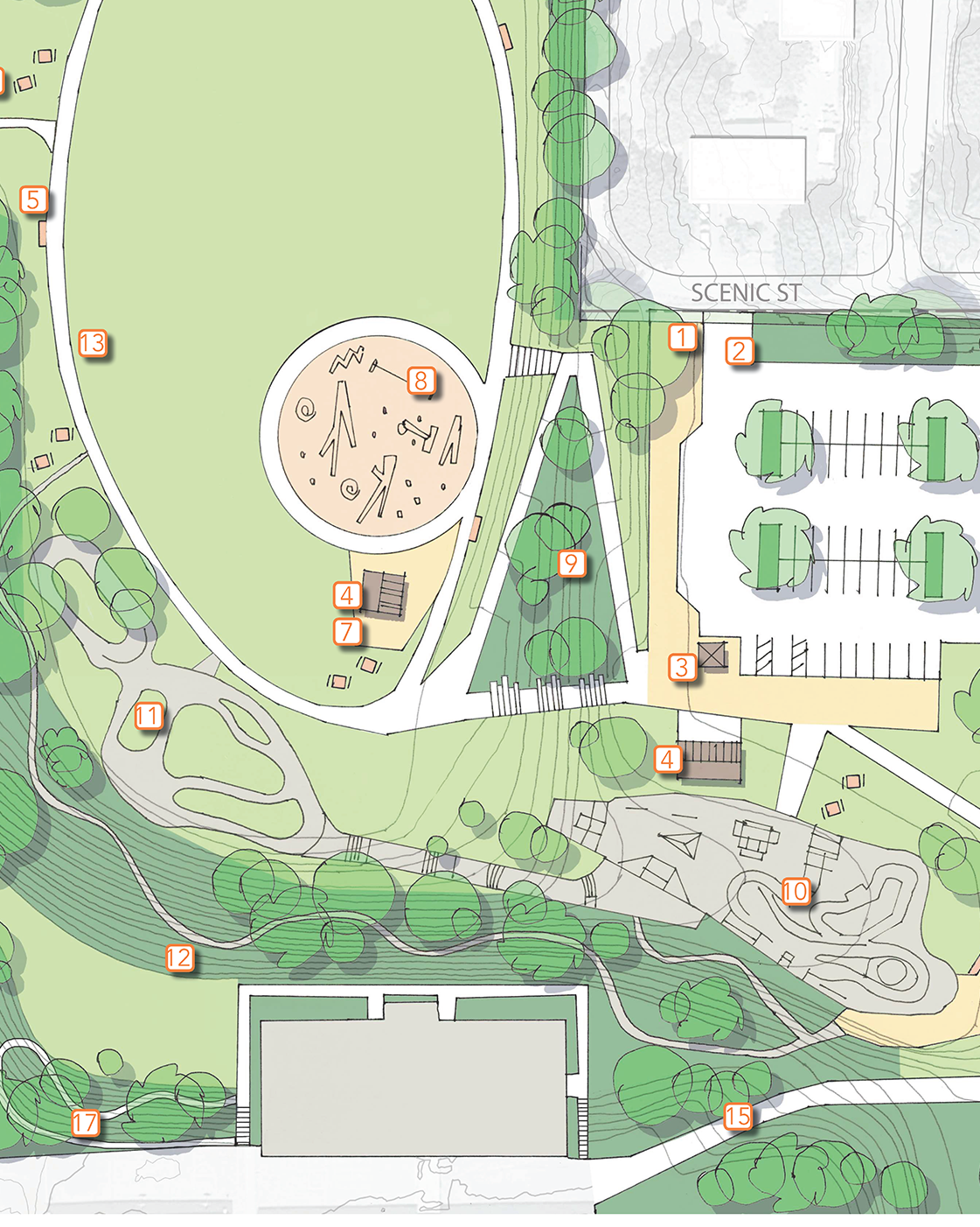 zoom in of Meadow's skate and pump track design