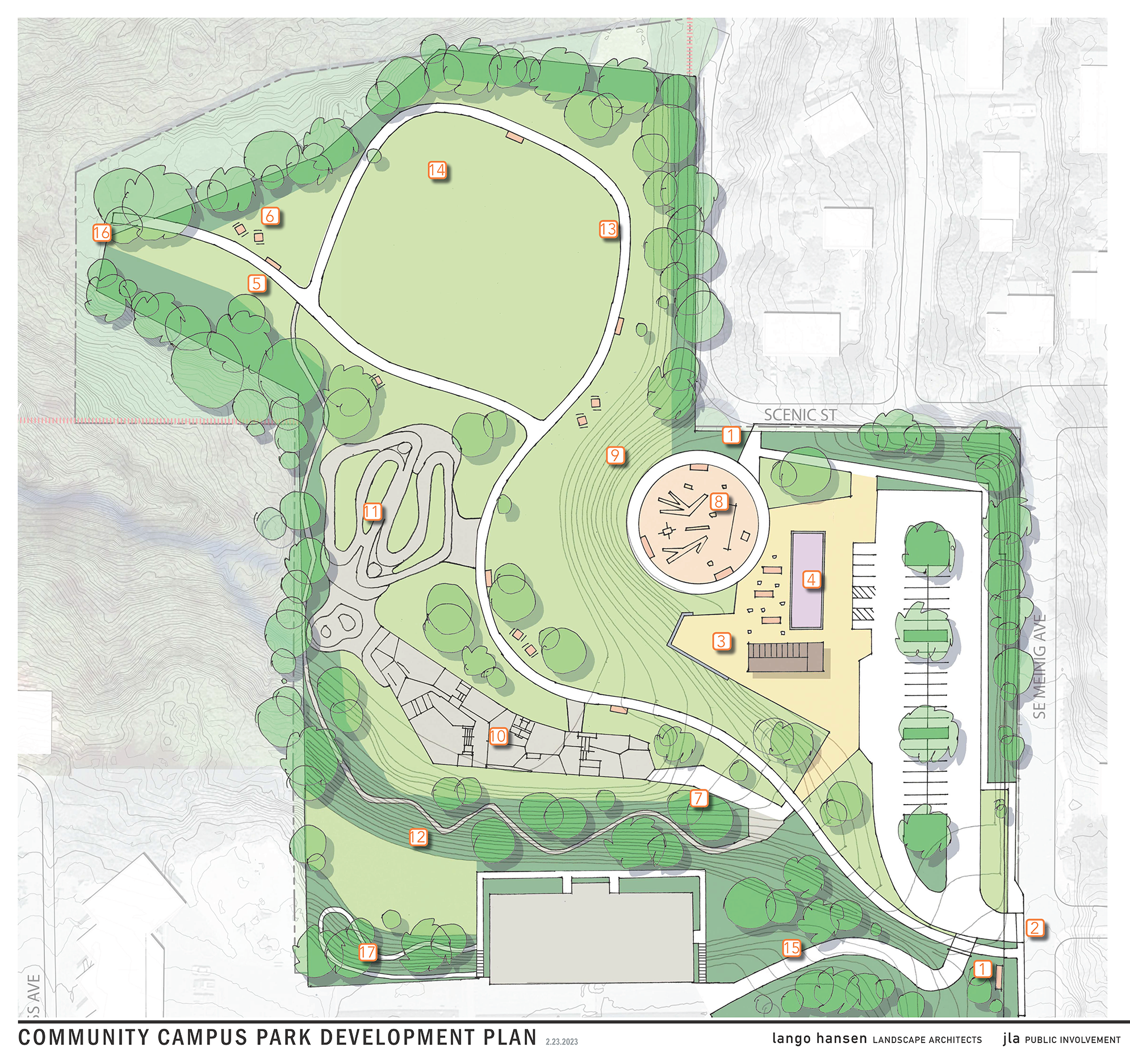 zoom in of Plateau's gathering areas design