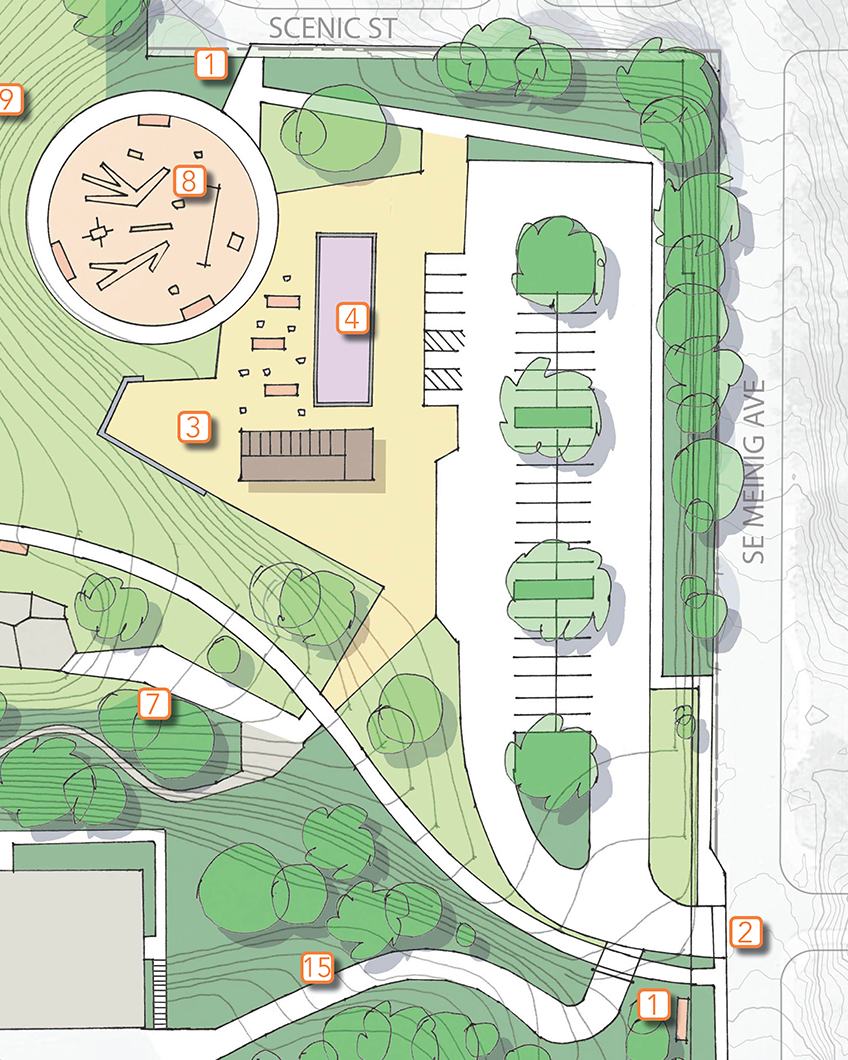 zoom in of Plateau's parking design