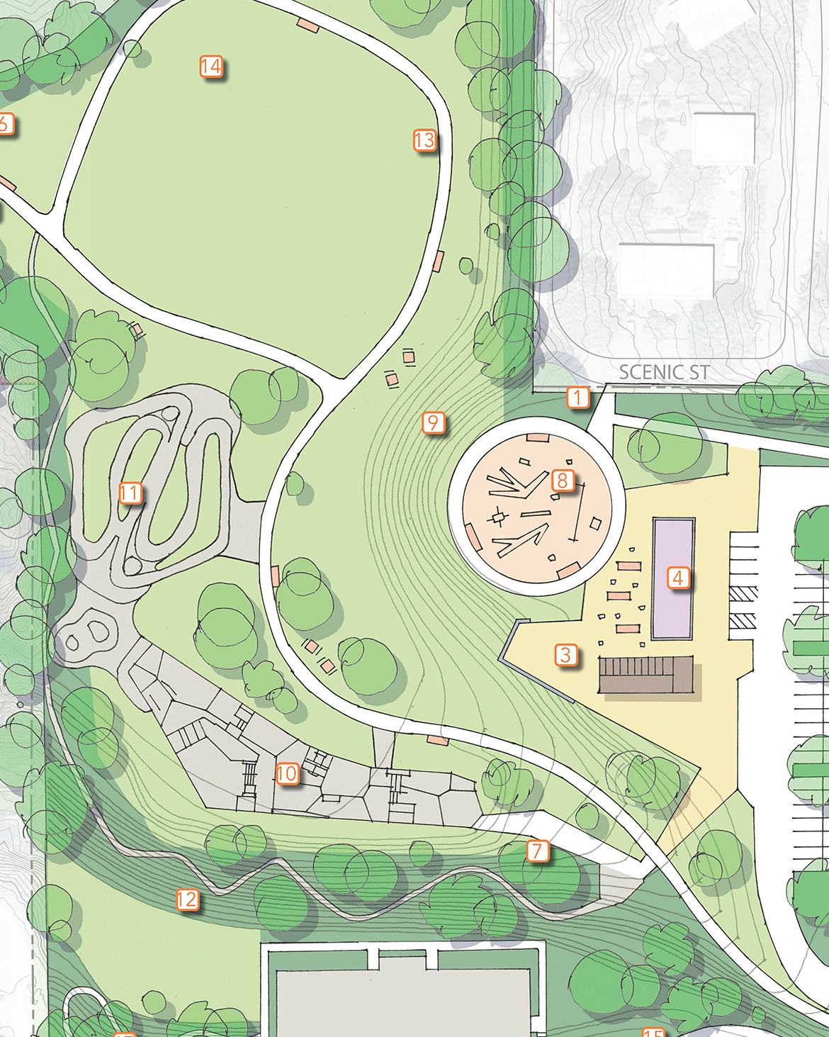 zoom in of Plateau's playground design