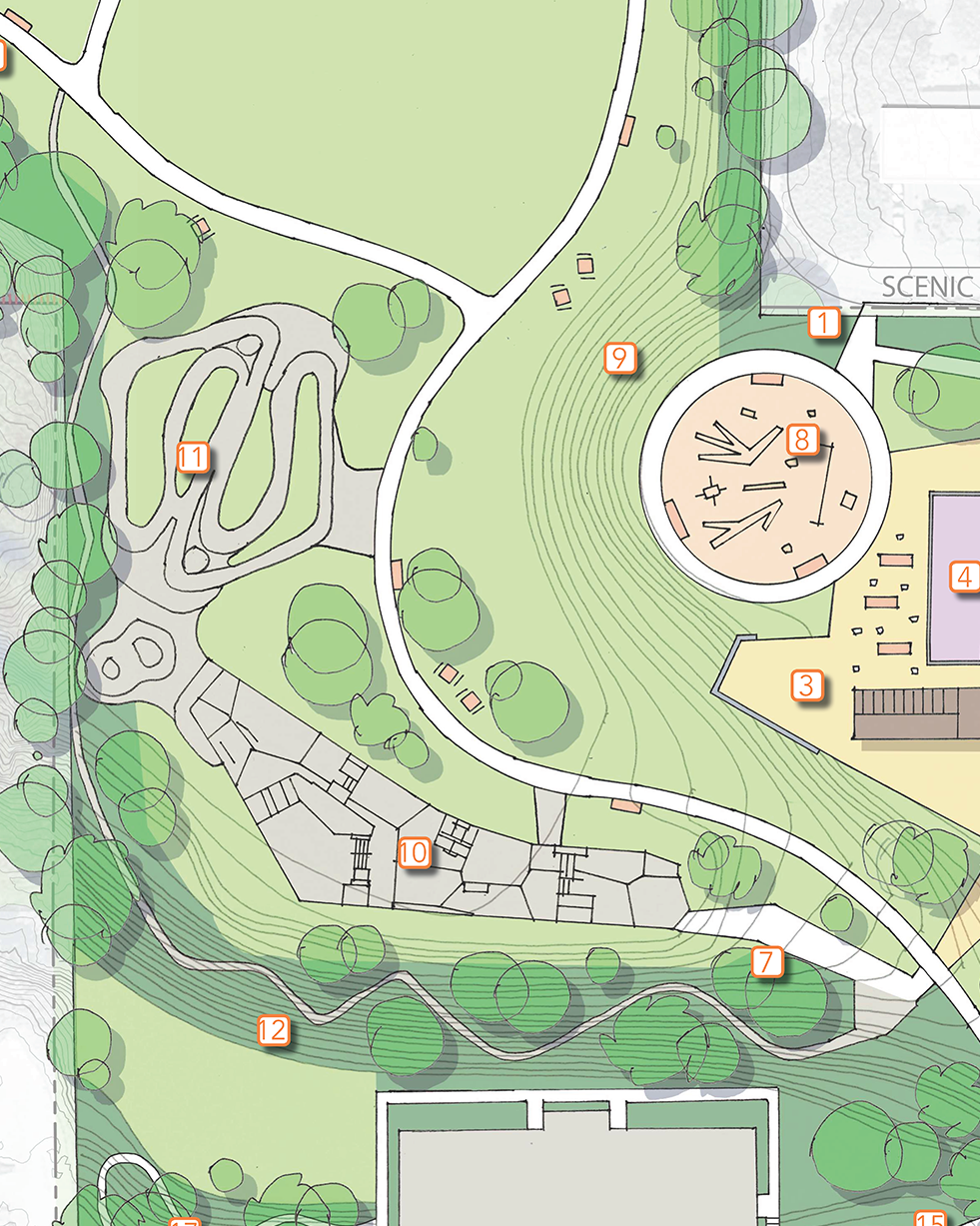 zoom in of Plateau's skate and pump track design