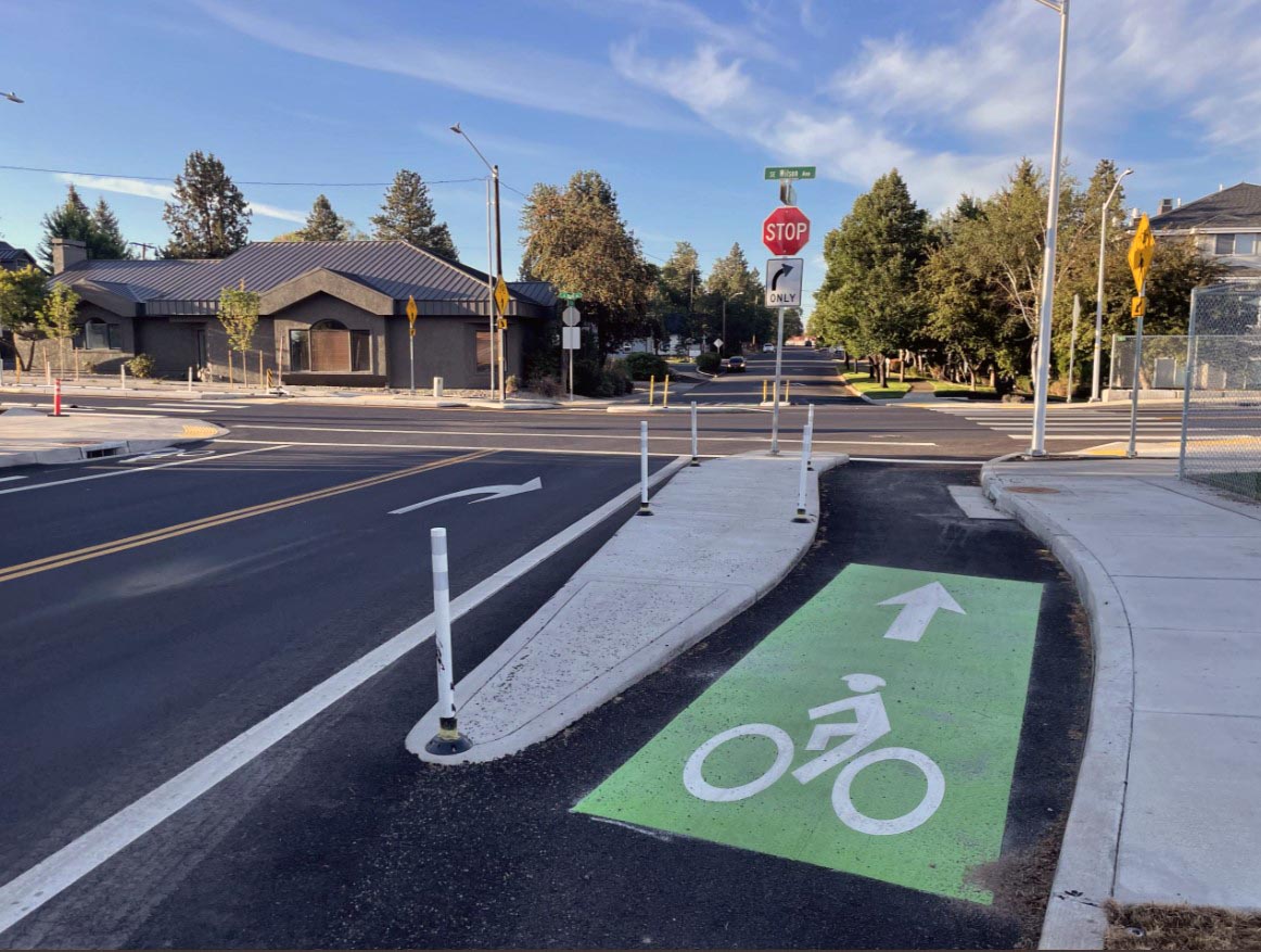 Photograph of a bike lane along the road