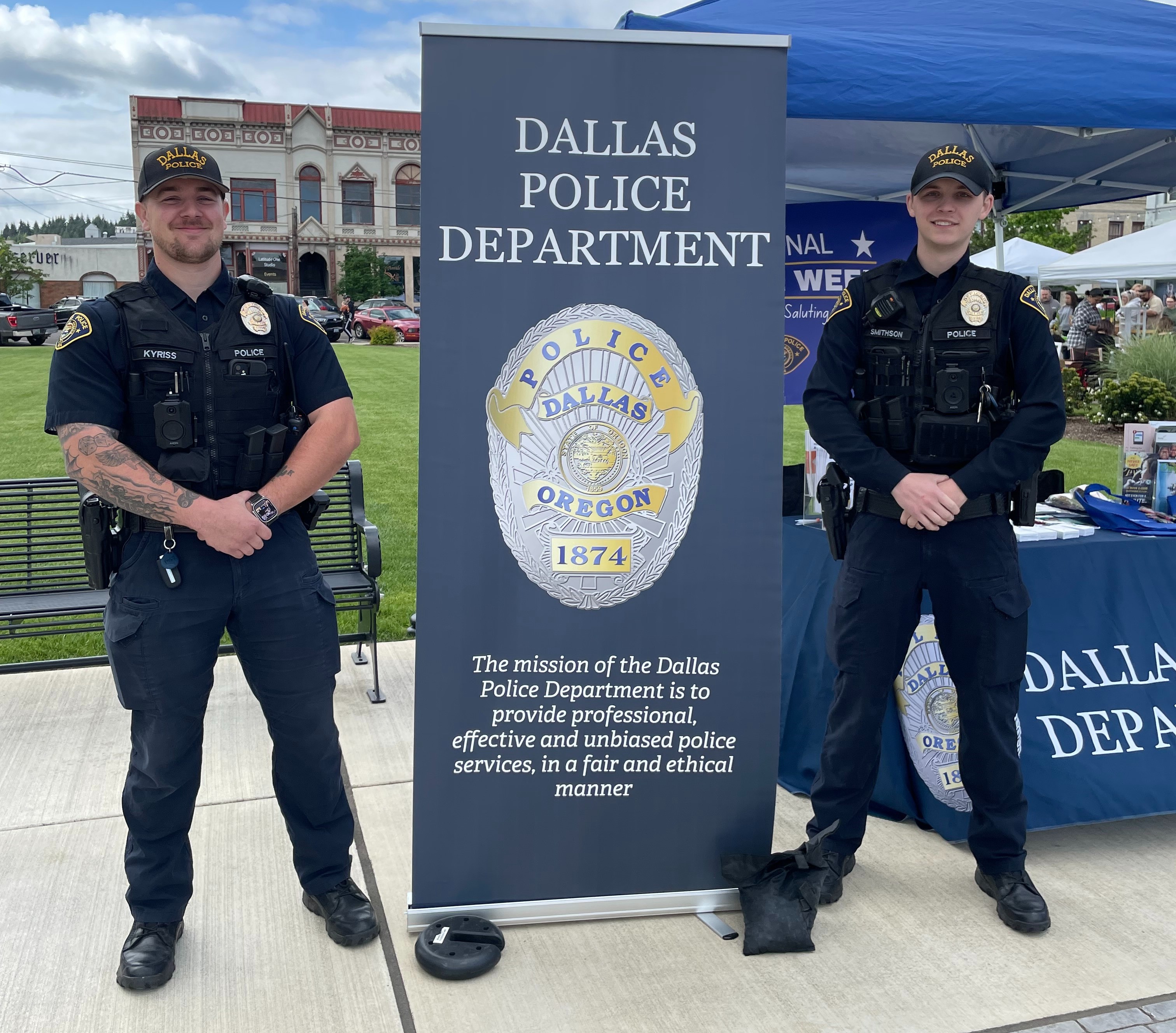 image of dallas police officers at a public event