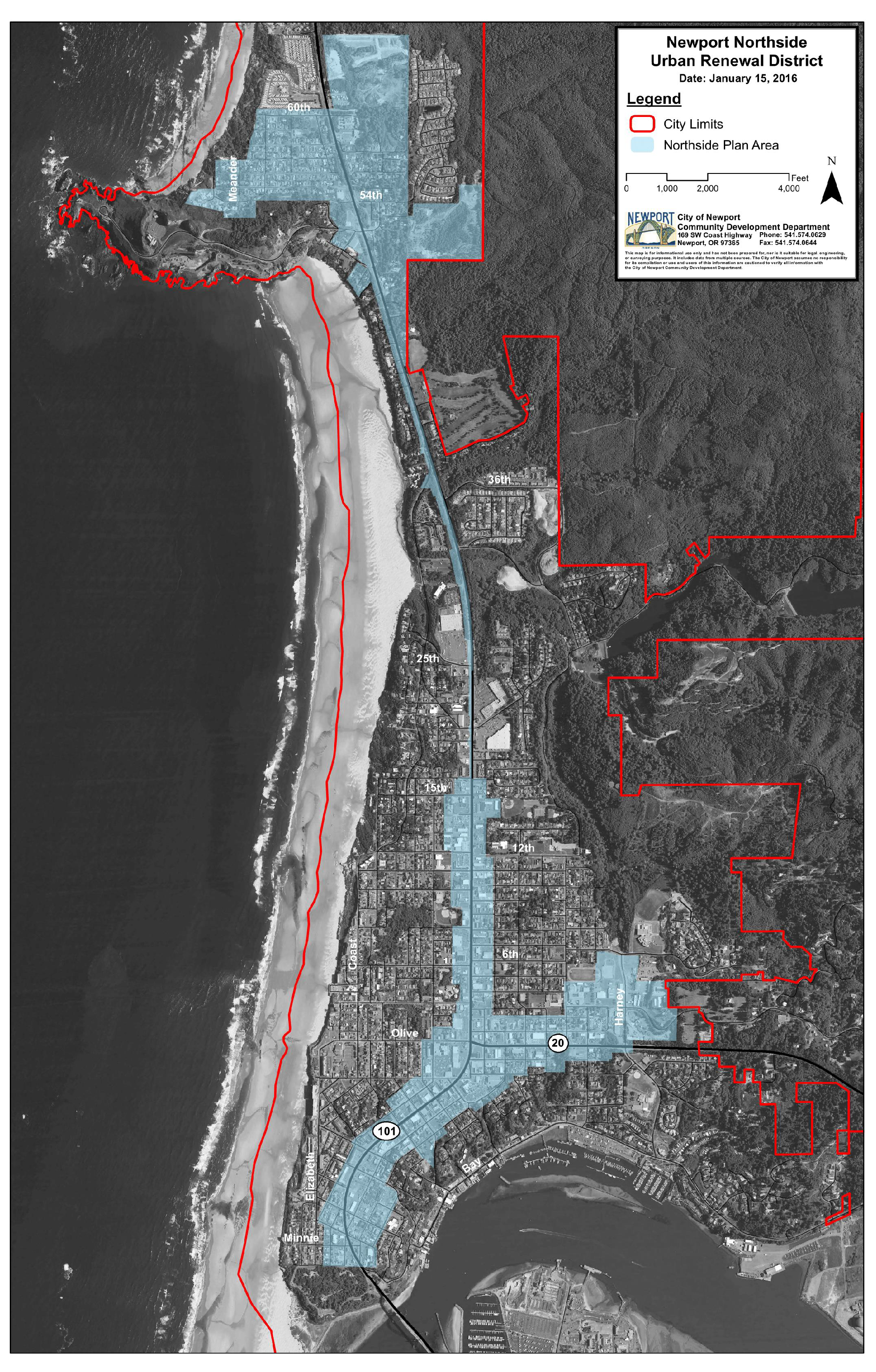 detailed map of the urban renewal district