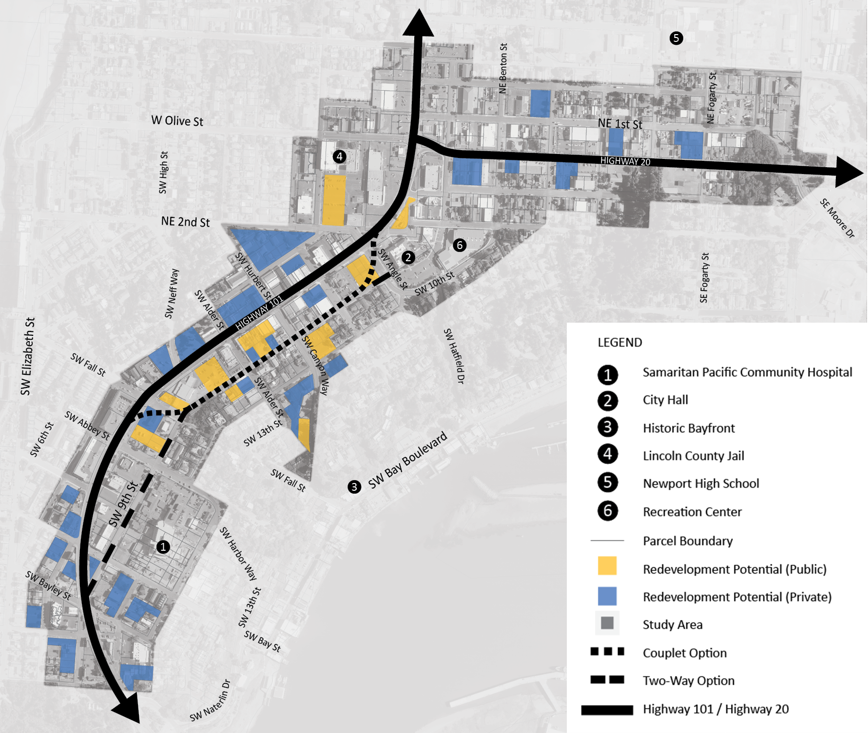 map of redevelopments