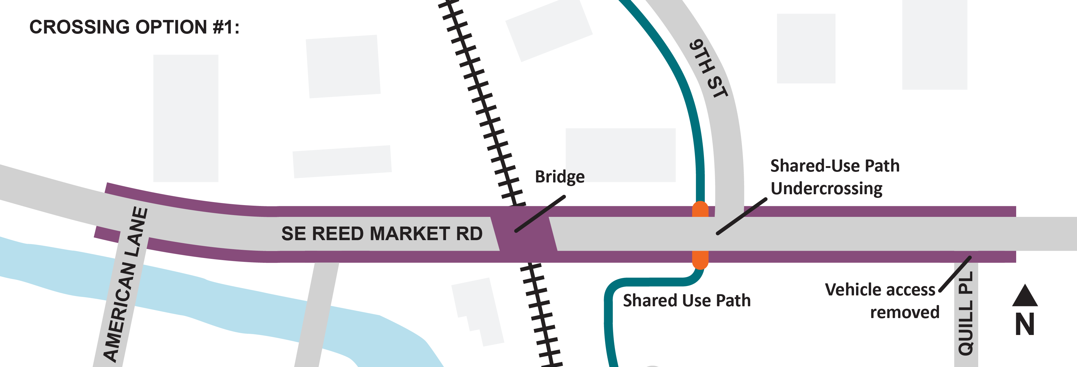 graphic showing the crossing options