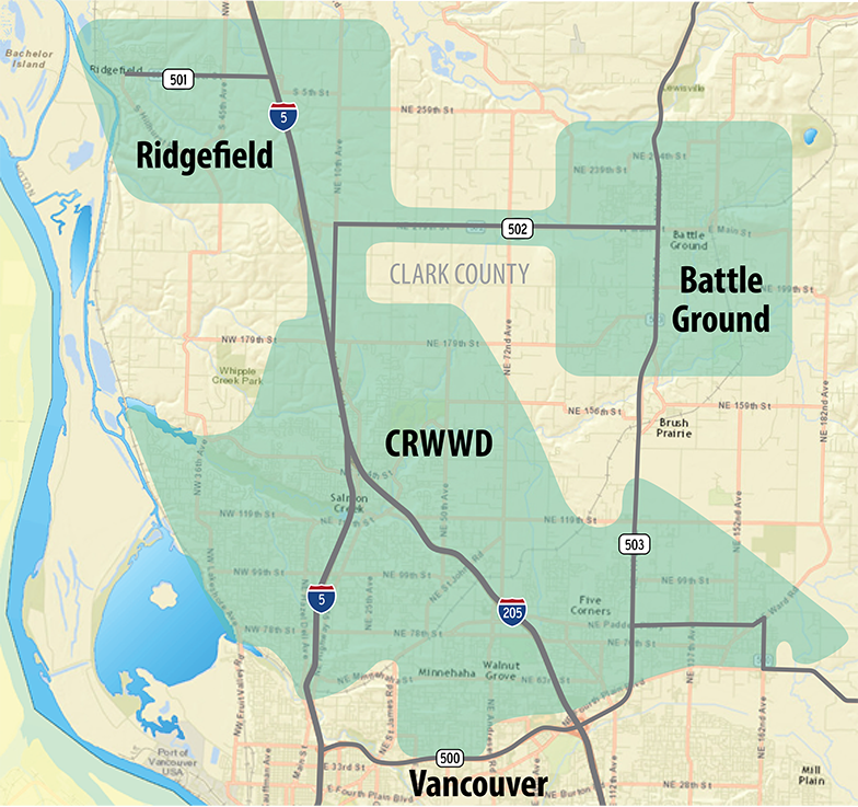 graphic of map demostrating the service areas for the SCTP