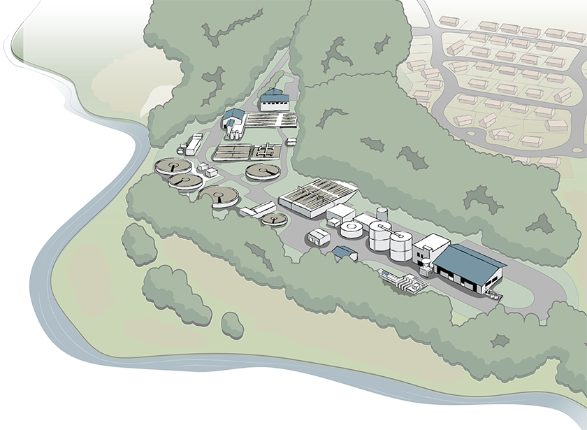 illustration of the Salmon Creek Treatment Plant