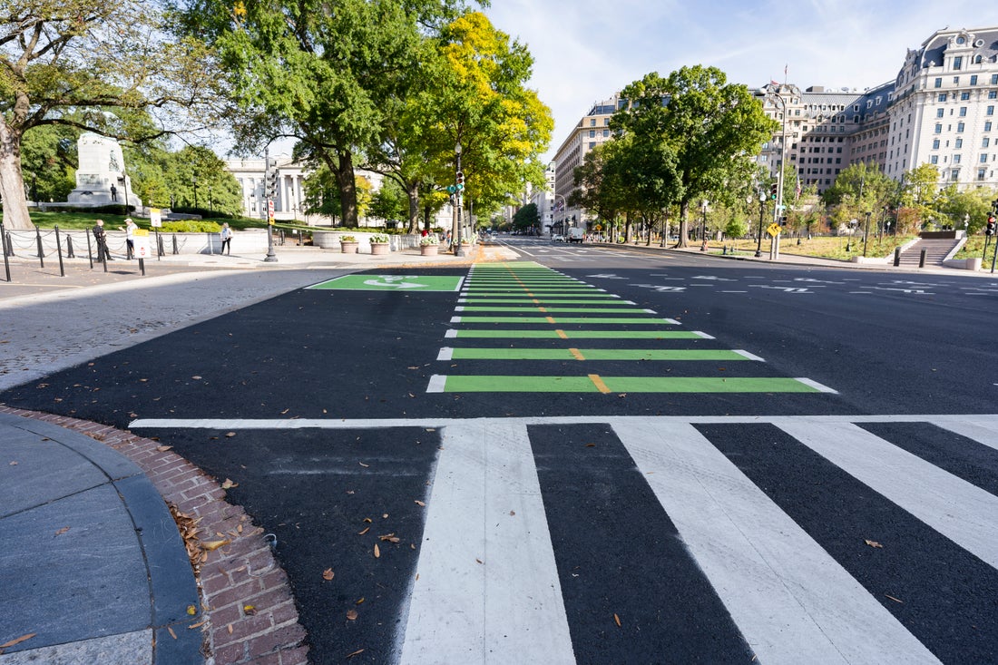 enhanced crossing at an intersection