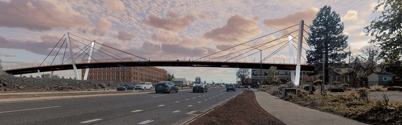 Rendered image of the bridge option 3