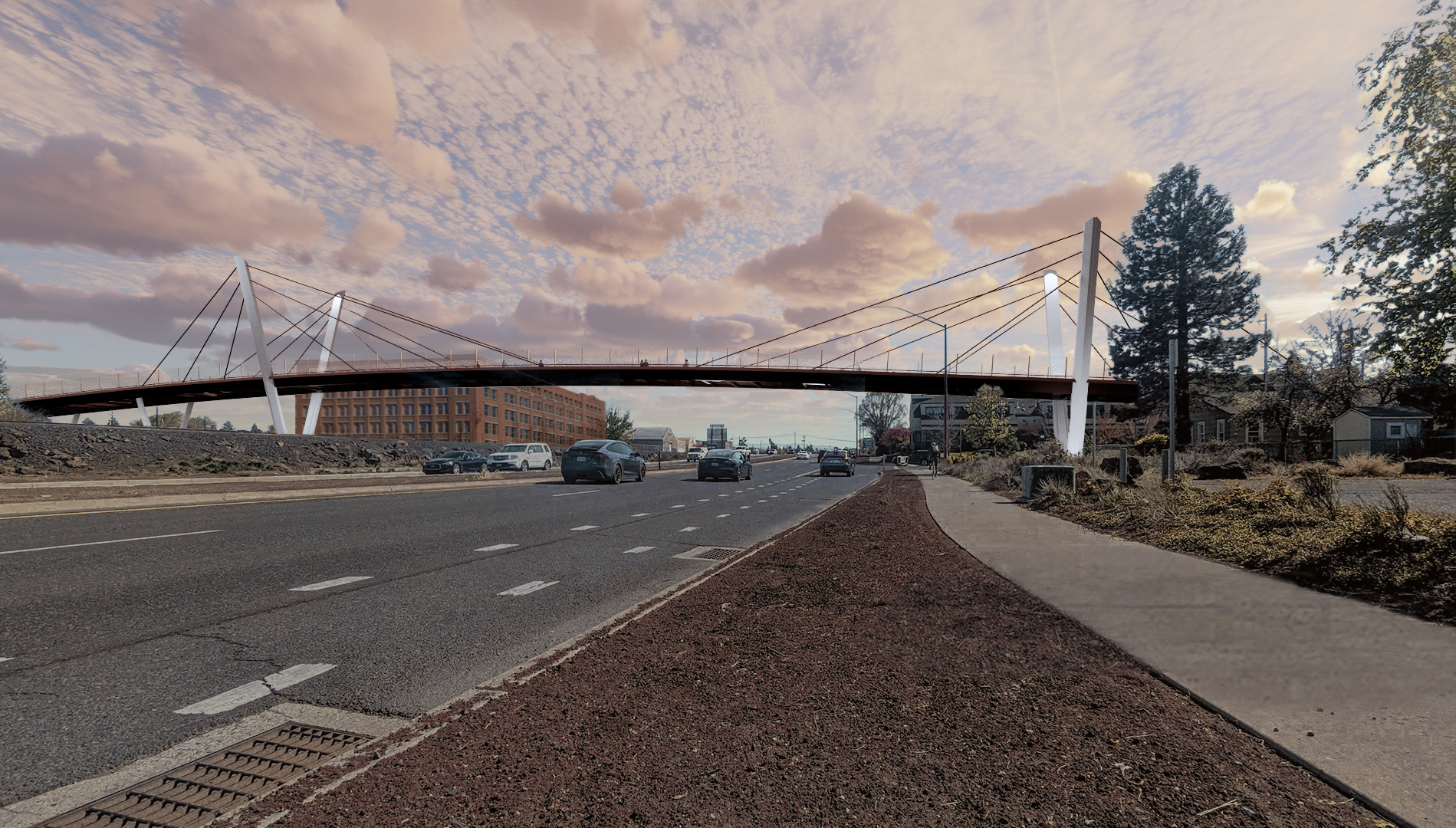 Rendered image of the bridge option 3